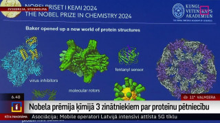 Nobela prēmija ķīmijā piešķirta 3 zinātniekiem par proteīnu pētniecību