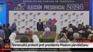 Venecuēlā protesti pret prezidenta Maduro pārvēlēšanu