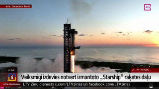 Veiksmīgi izdevies notvert izmantoto "Starship" raķetes daļu