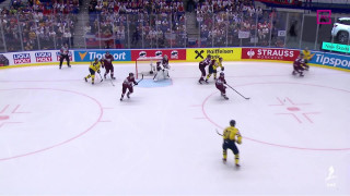 Pasaules hokeja čempionāta spēle Latvija - Zviedrija 0:1