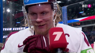 Pasaules hokeja čempionāta spēle Čehija - Latvija. Intervija ar Rodrigo Ābolu