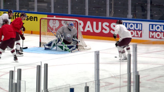 Latvijas hokeja izlase Tamperē aizvadījusi pirmo treniņu