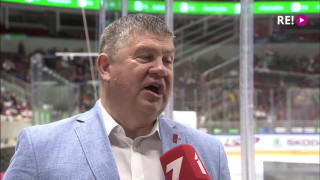 Pārbaudes spēle hokejā Latvija-Kazahstāna. Intervija ar Aigaru Kalvīti