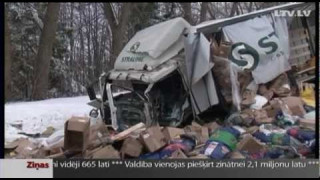 Крупная авария на шоссе Рига-Даугавпилс