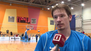 Latvijas - Igaunijas basketbola līgas spēle "Latvijas Universitāte" - BC "Prometey". Daniils Smirnovs