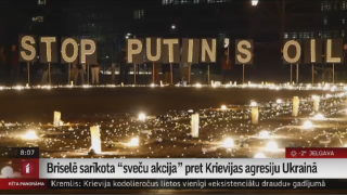 Briselē sarīkota "sveču akcija" pret Krievijas agresiju Ukrainā