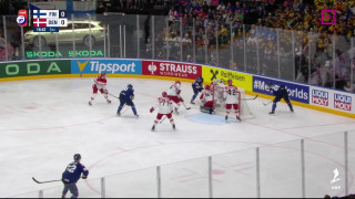 Pasaules hokeja čempionāta spēle Somija - Dānija 1:0