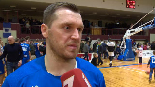 Latvijas-Igaunijas basketbola līga. BK «Ogre» – «VEF Rīga». Rinalds Sirsniņš