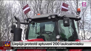 Liepājā protestē aptuveni 200 lauksaimnieku