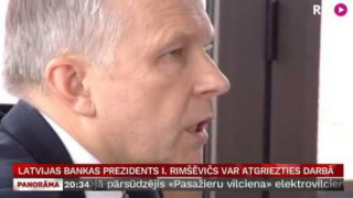 Latvijas Bankas prezidents I. Rimšēvičs var atgriezties darbā