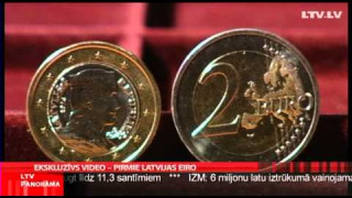 Izkaltas pirmās Latvijas eiro monētas