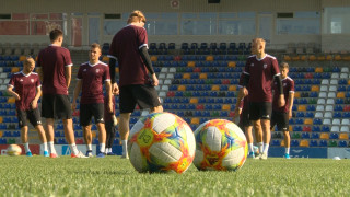 Latvijas futbola izlase aizvada treniņus pirms  EČ kvalifikācijas mačiem pret Austriju