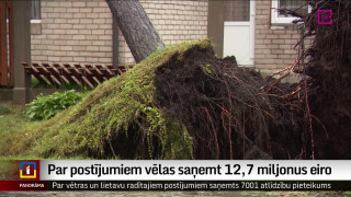 Par vētras postījumiem apdrošinātājiem pieteikumi 12,75 miljonu eiro apmērā