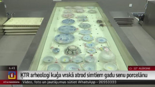 ĶTR arheologi kuģa vrakā atrod simtiem gadu senu porcelānu