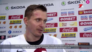 Intervija ar Latvijas izlases hokejistiem pirms spēles pret Krieviju