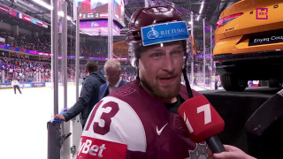 Pasaules hokeja čempionāta spēle Čehija - Latvija. Intervija ar Rihardu Bukartu