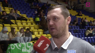 Latvijas-Igaunijas basketbola līgas spēle BK "Ventspils" - BK "Ogre". Intervija ar Rinaldu Sirsniņu