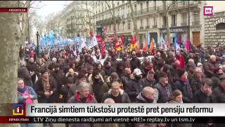 Francijā simtiem tūkstošu protestē pret pensiju reformu