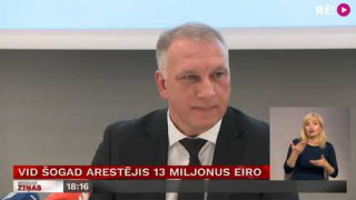 VID šogad arestējis 13 miljonus eiro