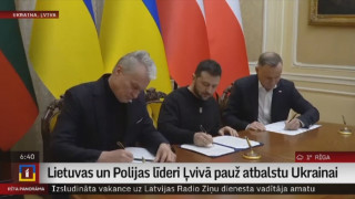 Lietuvas un Polijas līderi Ļvivā pauž atbalstu Ukrainai