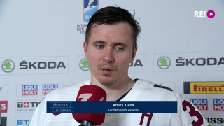 Pasaules hokeja čempionāta spēle Čehija - Latvija. Intervija ar Artūru Kuldu