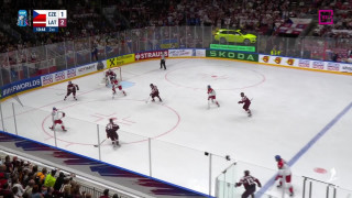 Pasaules hokeja čempionāta spēle Čehija - Latvija. 2 : 2