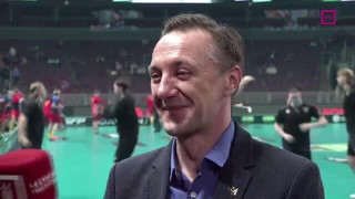 Latvijas florbola čempionāta fināls "Talsu NSS/Krauzers" - FS "Masters/Ulbroka". Intervija ar Andri Pīlupu