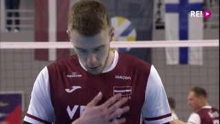 Eiropas Čempionāta atlases spēle volejbolā vīriešiem. Latvija - Somija. Trešā seta spilgtākās epizodes
