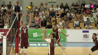 Pārbaudes spēles volejbolā Latvija-Norvēģija epizodes
