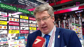 Pasaules hokeja čempionāta spēle par 3. vietu ASV - Latvija. Intervija ar Hariju Vītoliņu pēc spēles