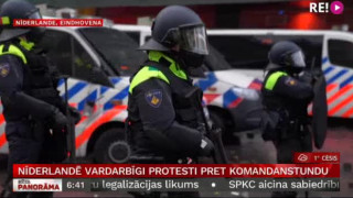 Nīderlandē vardarbīgi protesti pret komandanstundu