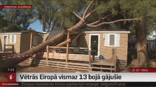 Vētrās Eiropā vismaz 13 bojā gājušie