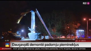 Daugavpilī demontē padomju pieminekļus