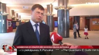 V.Dombrovskis EK pārraudzīs eiro un sociālā dialoga jautājumus