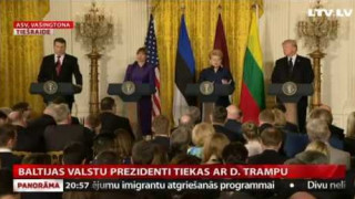 Baltijas valstu prezidenti tiekas ar D. Trampu