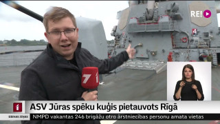 ASV Jūras spēku kuģis pietauvots Rīgā