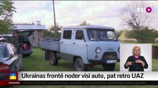 Ukrainas frontē noder visi auto, pat retro UAZ