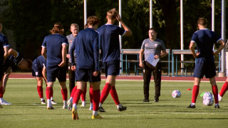 Latvijas U21 futbola izlase aizvada treniņu
