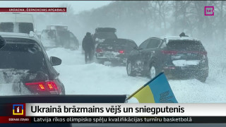 Ukrainā brāzmains vējš un sniegputenis