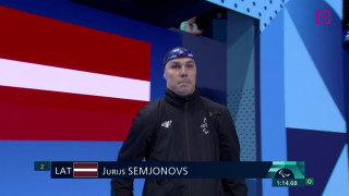 Parīzes paraolimpiskās spēles. Jurija Semjonova peldējums 100 metros  uz muguras