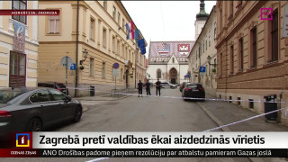 Zagrebā pretī valdības ēkai aizdedzinājies vīrietis
