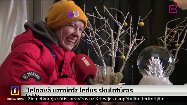 Jelgavā uzmirdz ledus skulptūras