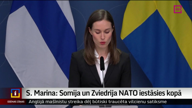 S. Marina: Somija un Zviedrija NATO iestāsies kopā