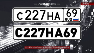 Lai slēptu ierašanos no Krievijas, vilto auto numurus