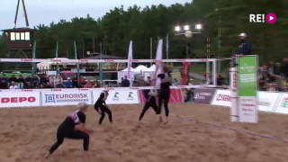 Latvijas pludmales volejbola čempionāta 2.posma spēles par 3.vietu sievietēm epizodes