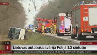 Lietuvas autobusa avārijā Polijā 13 cietušie