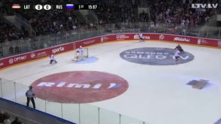 Pārbaudes spēle hokejā. Latvija - Krievija