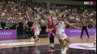 Pārbaudes spēle basketbolā sievietēm. Latvija - Turcija. Spēles momenti