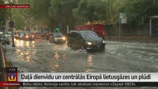 Daļā dienvidu un centrālās Eiropā lietusgāzes un plūdi