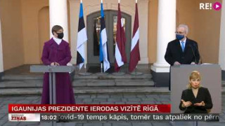 Igaunijas prezidente ierodas vizītē Rīgā